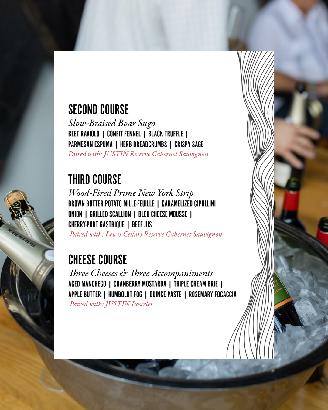 Wine Dinner: Lewis Cellars and Justin Vineyards & Winery